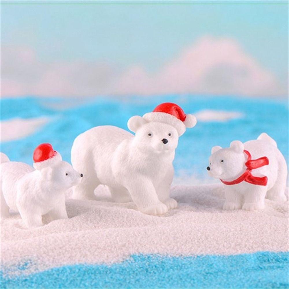 Craft Home Decoration Garden Decor Christmas Ornament DIY Accessories Polar Bear Figurines