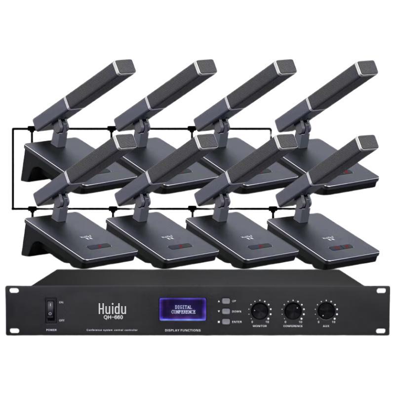 HuiDu QH-660 Профессиональная проводная система конференц-микрофонов (Китайская версия)