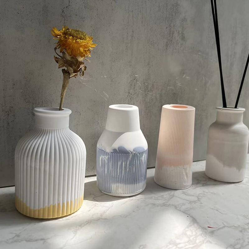 Домашние поделки Вазы для цветов Силиконовые формы DIY Эпоксидная штукатурка Бетонный цветочный горшок