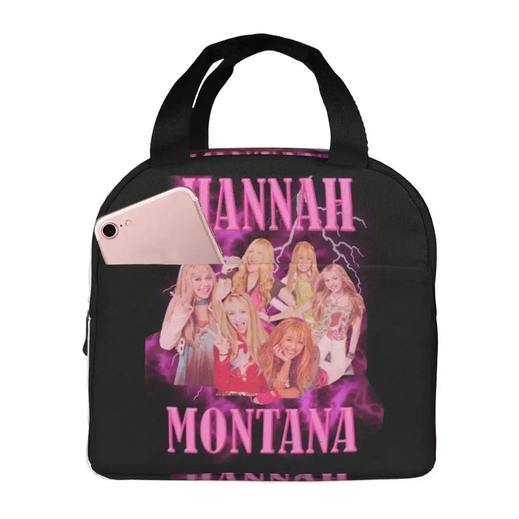 Hannah Montana Collage Insulated Lunch Bag for Women Children Leakproof Food Boxes Thermal Lunch Box Tote