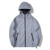 Men's Spring Plus Size Reflective Hooded Jacket Solid Color Long Sleeve Zipper Pocket Sport Coat