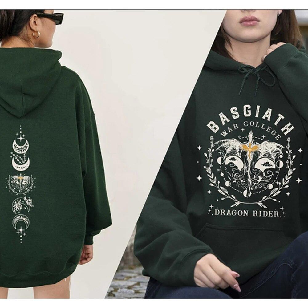 Толстовка унисексFourth Wing Hoodie Basgiath War College Свитер с капюшоном Dragon Rider Толстовка серии Empyrean Унисекс Повседневные толстовки