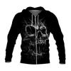 Мужская толстовка на молнии с черепом, топ на молнии с 3d принтом, осень-зима, винтажная куртка с длинными рукавами, модная мужская одежда оверсайз