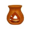 Ceramic Clay Candle Operated Aroma Burner|Oil Diffuser Coming with 1 Tea Candle (Orange ; 9 Cm)