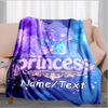 1PC Custom Name Princess Crown" outdooor Flannel blankets Throw Blanket All-Season Throw Gift Bedspread for Couch, Bed, Camping Holiday Birthday gift