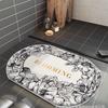 Овальный коврик для ванной из искусственного кашемира – Впитывающий воду и нескользящий коврик для прихожей