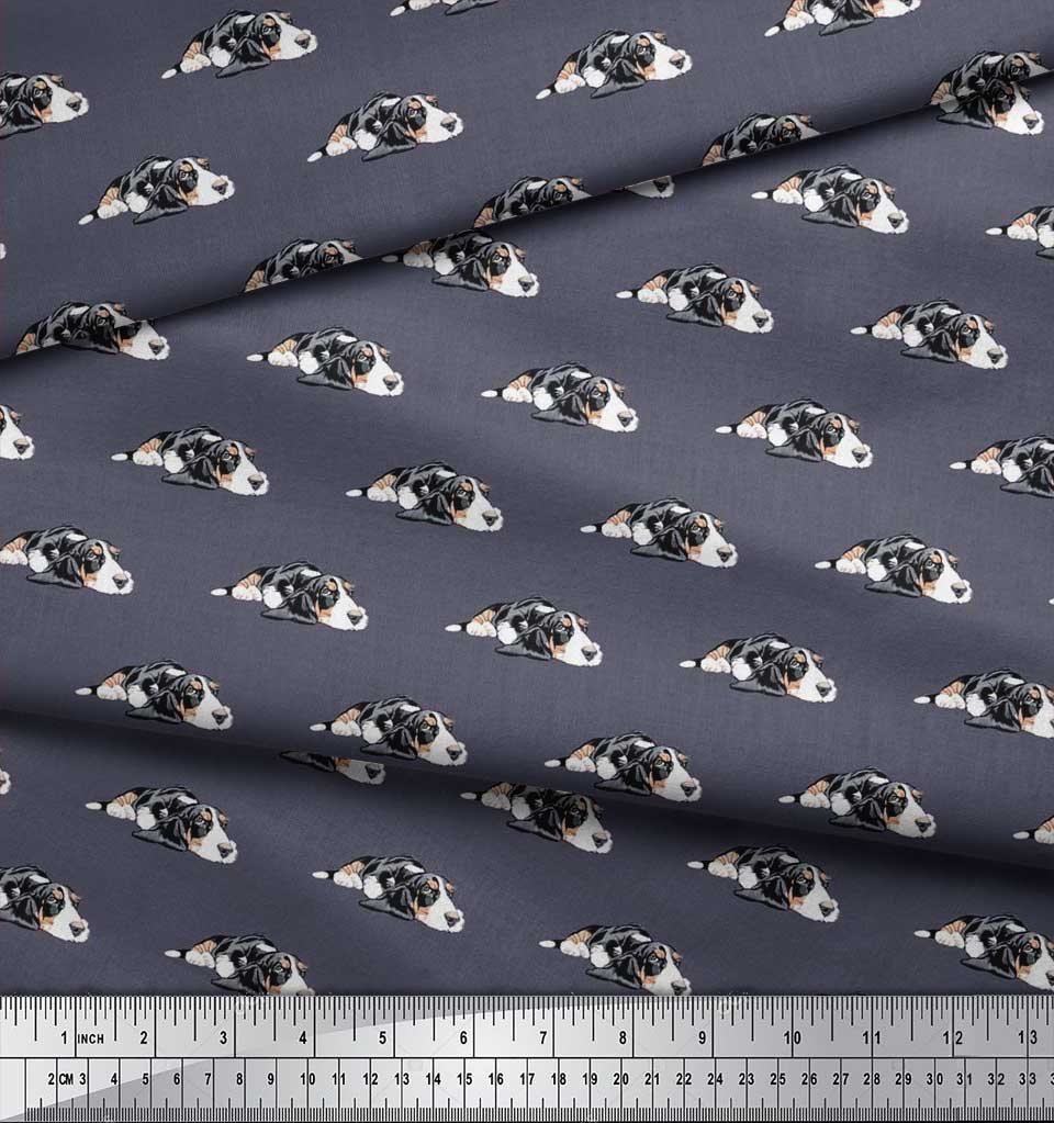 Soimoi Японский креп-сатин ткань с принтом собаки бассет-хаунд на метр 42 дюйма