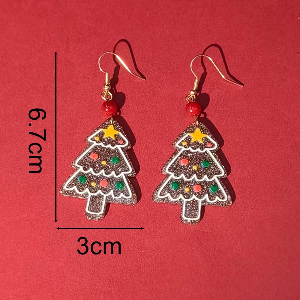Creative Christmas Tree Stud Earrings - Festive Acrylic Earrings for Women