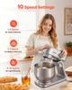 Stand Mixer, 7.4 L Electric Kitchen Mixer, 1800W Dough-Mixer, 10 Speeds Tilt-head Food-Mixer with Stainless Steel Bowl, Dough Hook, Whisk, Beater, for