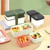 Bento Box 1450ml Leak-Proof Lunchbox Stackable Snack Boxes with Compartments Meal Prep