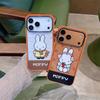 Милый мультяшный кролик Оранжевая рамка Чехол для iPhone 14/13/17/16/15 Pro Max Защита от падения