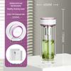 WANXIANG Dual-Layer Antibacterial Glass Tea Infuser Travel Mug