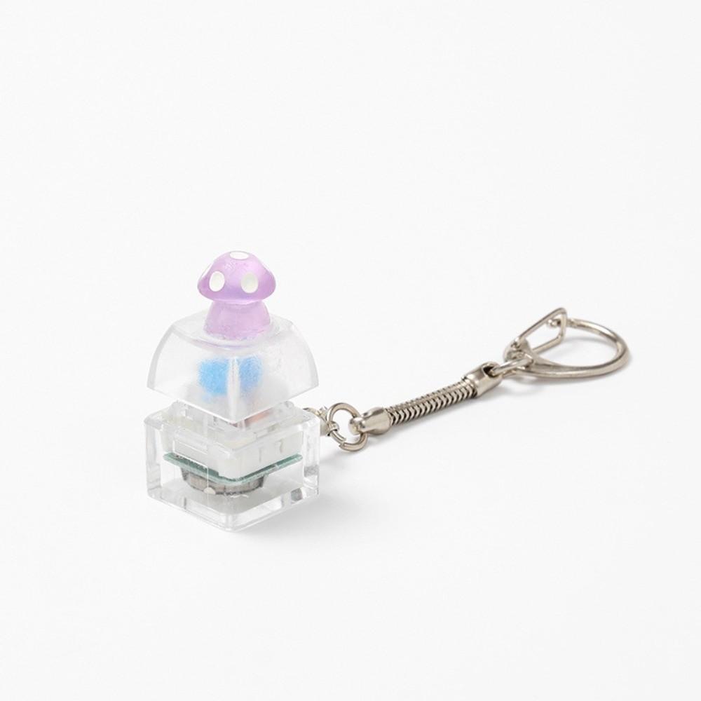 Press Light Clicking Duck Keychain Translucent Button Clicker Keyring Bag Pendant