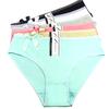 Plus Size Panties Cotton Women Underwear Bow Bikini Sexy Briefs Mid Waist Lingerie 2XL-4XL 6 Pcs/set