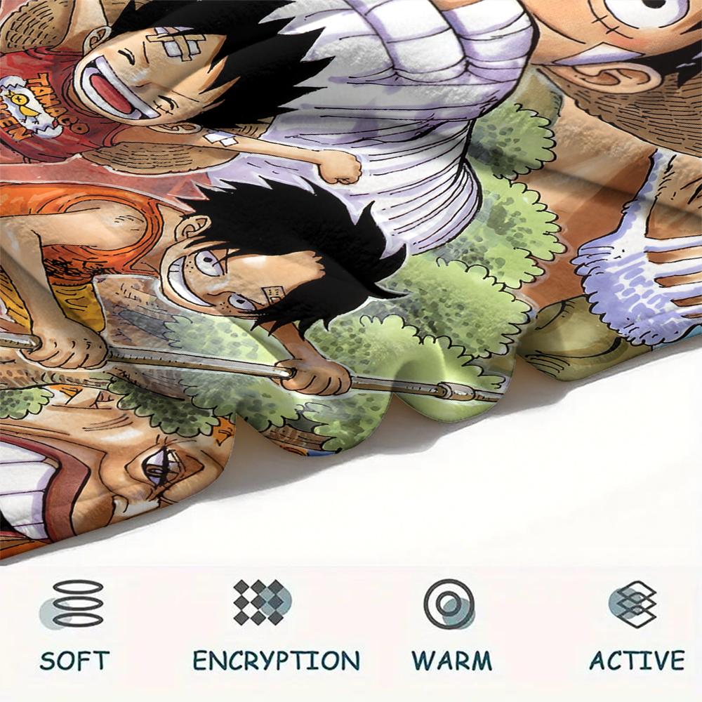One Piece Straw Hat Grand Fleet Blanket, Warm Throw for Home Use, Great Gift for One Piece Lovers.chl