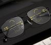 Men Ultralight Titanium Alloy Double Bridge See Near and Far Progressive Multifocal Reading Glasses +0.75 +1 +1.5 +1.75 +2 To +4