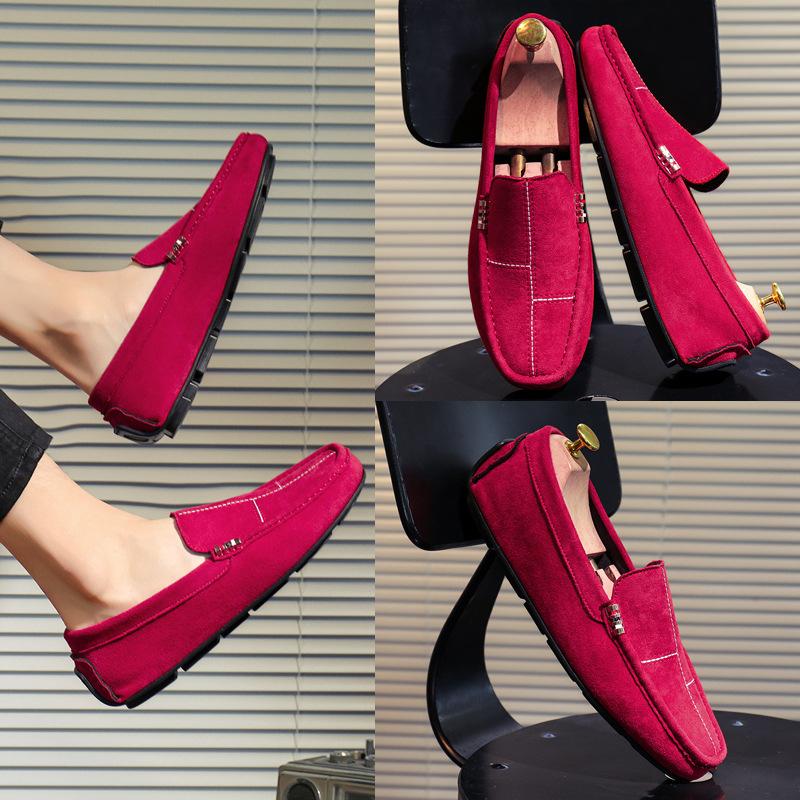 Модные мужские мокасины без застежек, повседневная мужская обувь на осень, легкие туфли на плоской подошве, мужские прогулочные туфли, замшевые кожаные мягкие мокасины для вождения