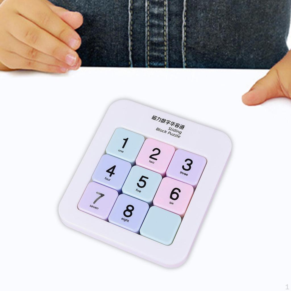 Magnetic Number Sliding Puzzle Portable Learning Tangram Jigsaw Intelligence 3 Floors