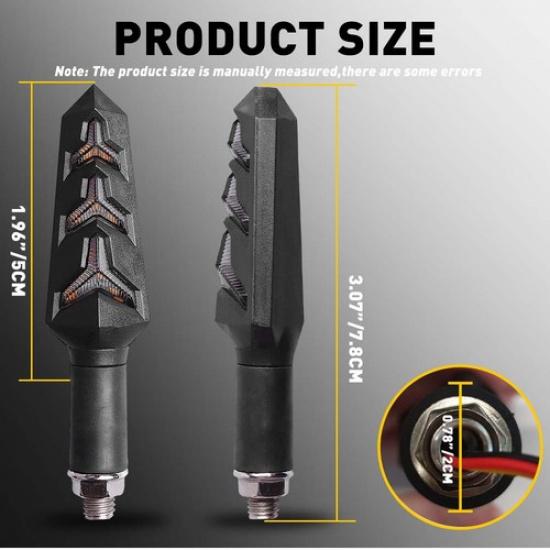 2X LED Motorcycle Turn Signals Indicator Amber Blinker Light Universal Flowing