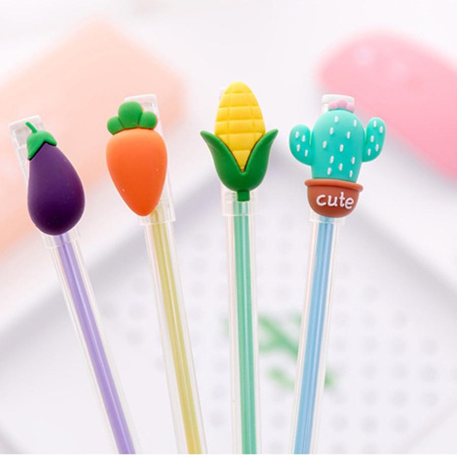 Возвращение в школу, 10 шт., 0,5 мм, креативная, симпатичная, прозрачная, держатель для ручки, нейтральная ручка в форме овощей, универсальная офисная ручка для подписи студентов
