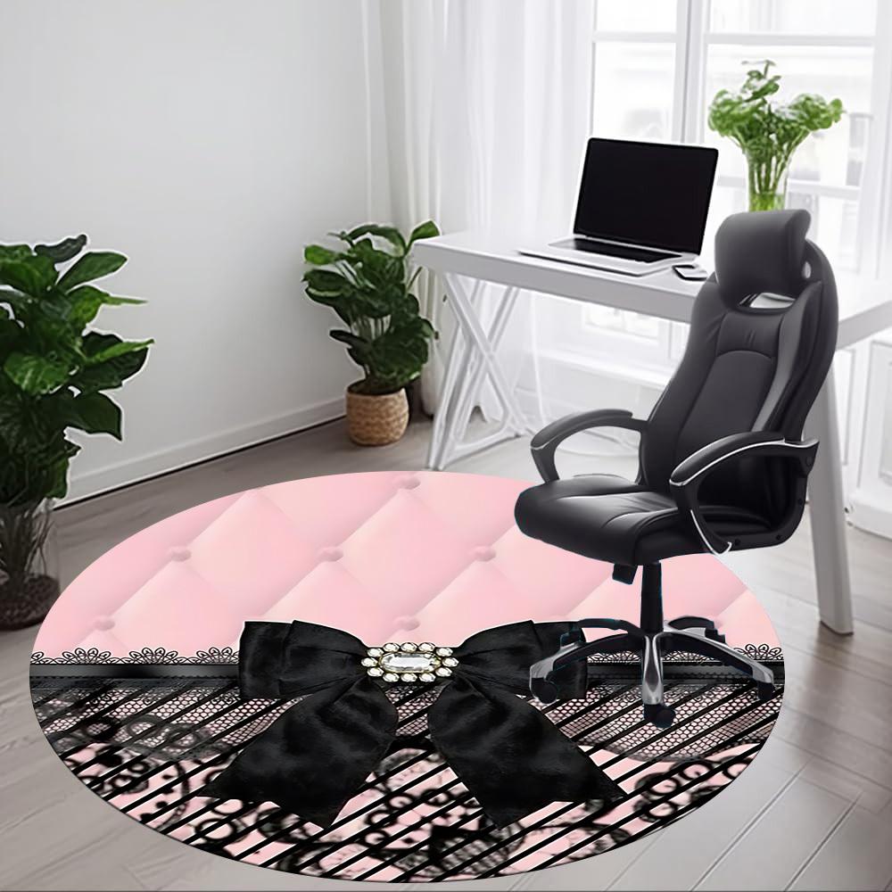 1pc Bow Ribbon Chair Carpet for Office - Durable, Ideal for Chair Mats, Stylish & Functional Decorative Rug yy260203088