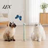 Quiet Motor Cat Play Device Electric Butterfly Wand, Rechargeable Interactive Wand Toy, 360 Spinning Self-Play Toy with 2 Modes, Suction Cup