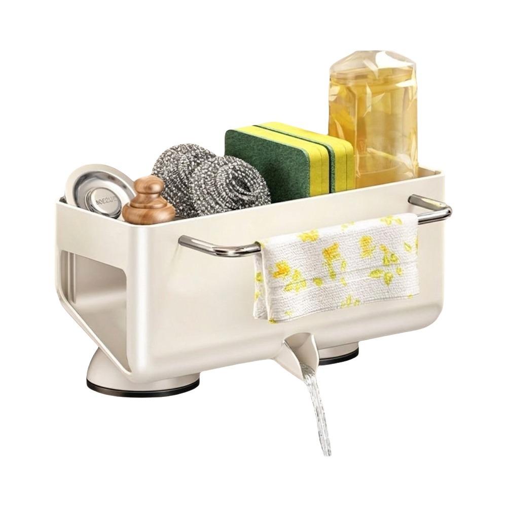 Punch Free Sink Storage Rack Wall Mounted Dishcloth Drying Rack Suction Cup Sink Drain Rack Sponge