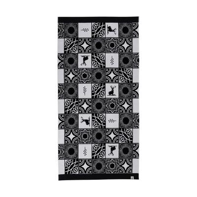 CAPTAIN STAG большой чехол для полотенца, большое жаккардовое полотенце 180 x 100 см, узор из марокканской плитки из хлопка, 100% UD-75