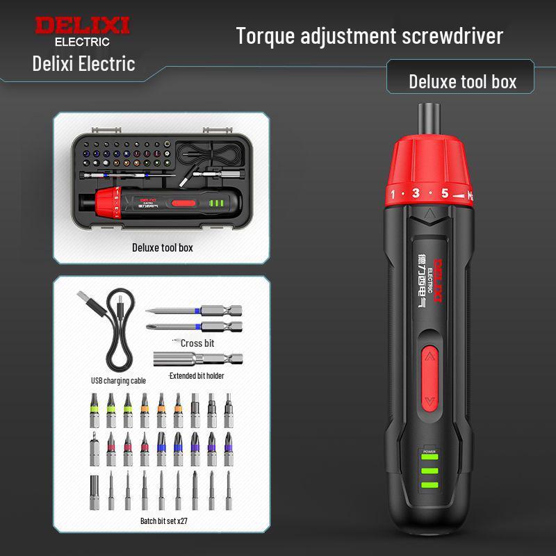 Многофункциональная электрическая отвертка и мини-литиевый шуруповерт Delixi для домашнего использования