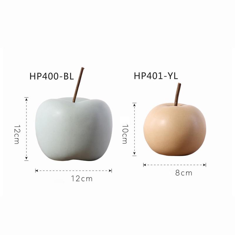 Керамическая фигурка яблока из 2 предметов, домашний декор, фруктовый центральный элемент, красочные украшения из яблок, сладкий подарок на свадьбу