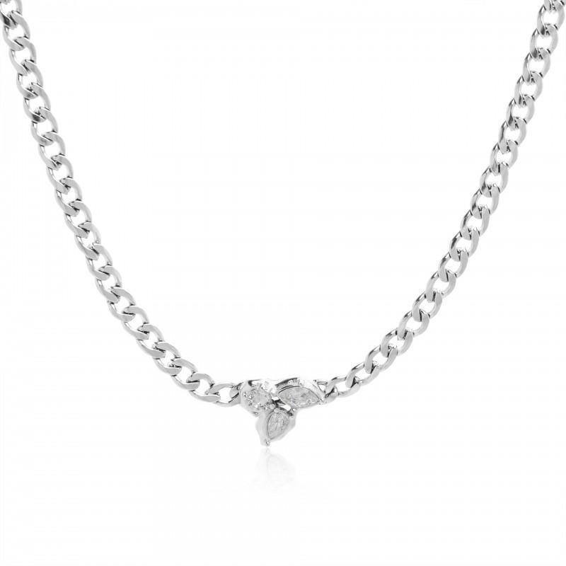 Fashion Titanium Steel Cubic Zirconia Necklace Bracelet Anklet Set 18K Gold Plated Water Drop Pendant Party Jewelry Women
