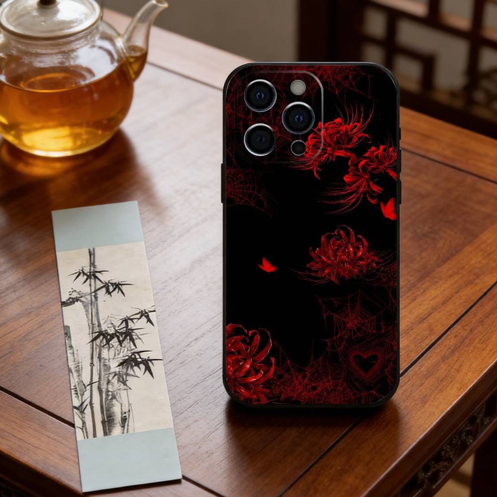 Чехол для телефона Красный Паучий Лилия Силиконовый Мягкий Для IPhone 17 16 15 14 13 12 11 X XR Plus Pro Max Plus