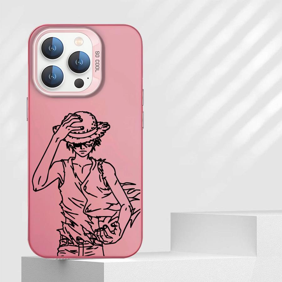 Чехол для телефона iPhone 16e 11 12 13 Pro Max 14 15 16 Plus Мягкий чехол One Piece Луффи из Соломенной Шляпы