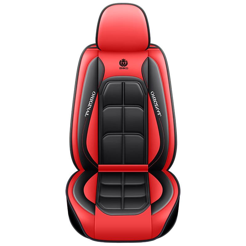 Универсальный комплект подушек на сиденья из натуральной кожи - Всесезонные чехлы на основное и пассажирское сиденья