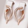 Новые серьги цвета розового золота для женщин, модные геометрические серьги-капли с натуральным цирконом, высокое качество, повседневные украшения