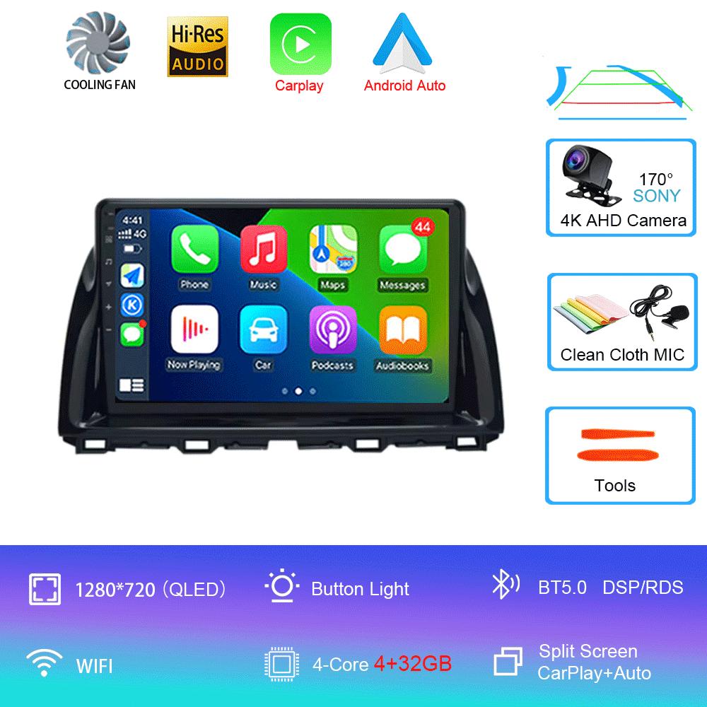 Автомобильное радио Android 14 Carplay Auto для Mazda CX5 2011 - 2016 CX-5 CX 5 Навигация GPS видеоплеер Стерео видео DVD WIFI+4G