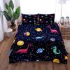 Комплект постельного белья Dinosaur Space Night Duvet Cover Set King Queen Double Full Twin Single Size Navy