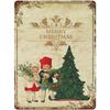 Vintage Merry Christmas Metal Tin Sign  Rustic Wall Art Plaque for Home Cafe Garden Bar Club Man Cave  Perfect Holiday Decor