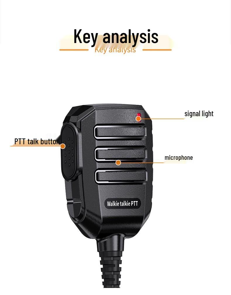 Ручной микрофон M6 для рации: Совместимо с Baofeng Quansheng UV-K6 UV5R, Наплечный микрофон для базовой станции с разъемом K/M.