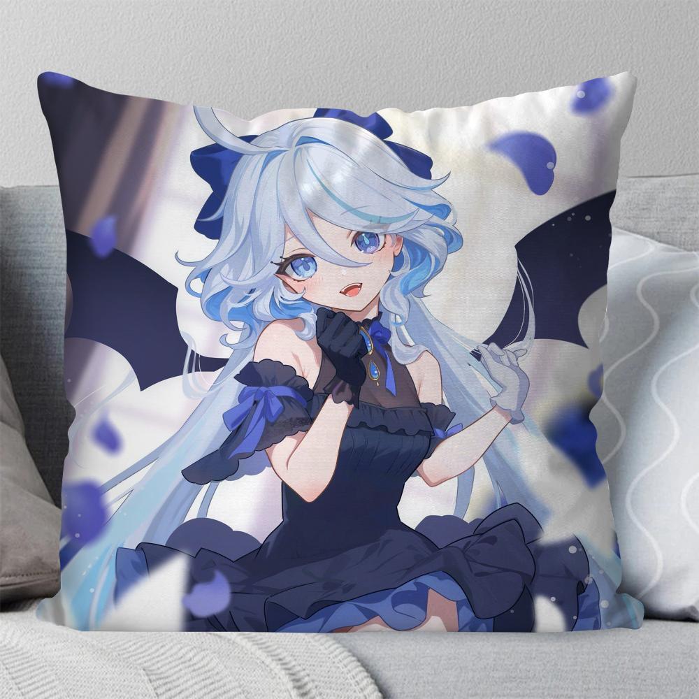 Фуррина Анимация Игра G-Genshin I-Impact Наволочка Квадратная Подушка Спальня Диван Досуг Комфорт Гостиная Домашнее Украшение 40X40