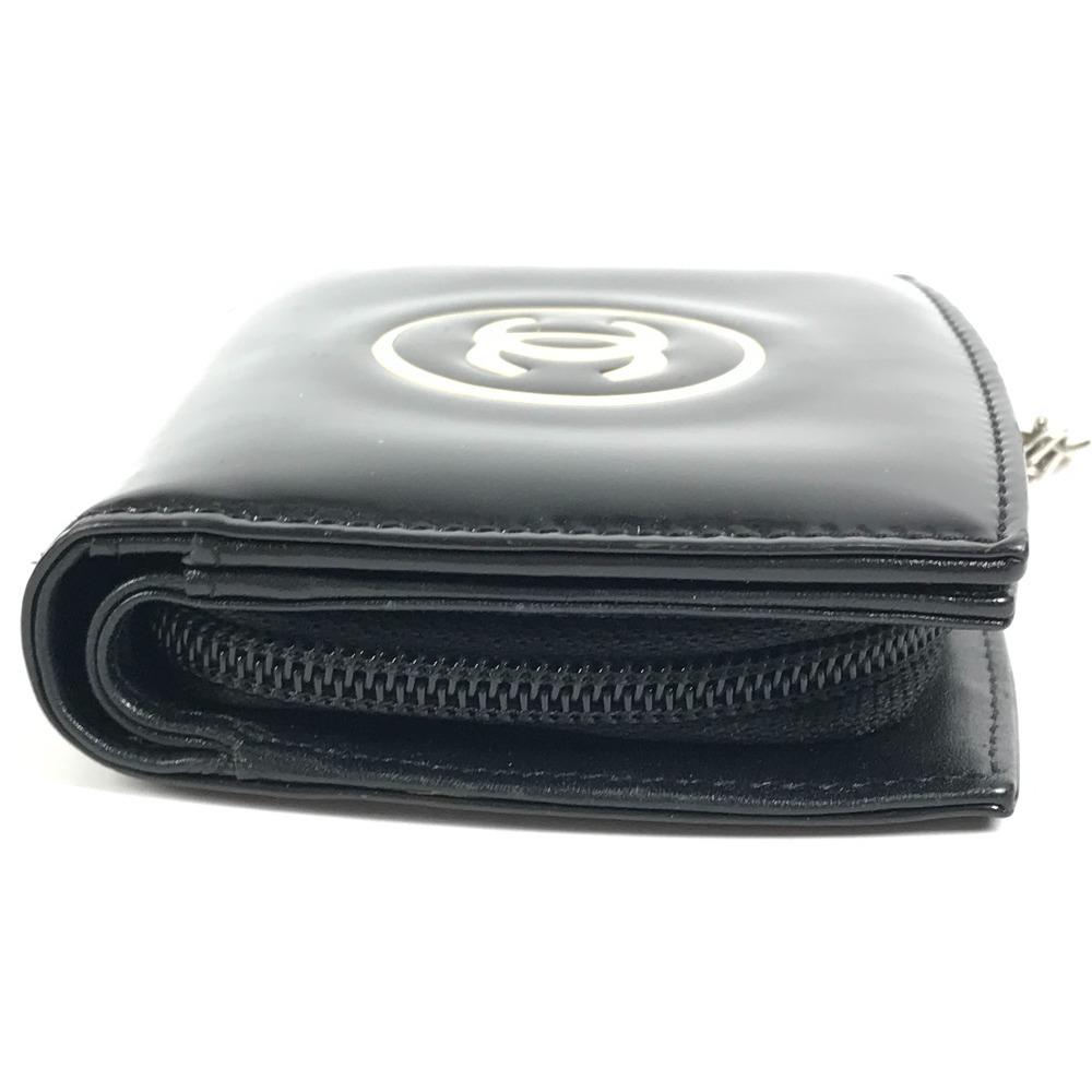 CHANEL Makeup palette CC CC Mark logo Compact Folded wallet enamel Black/White