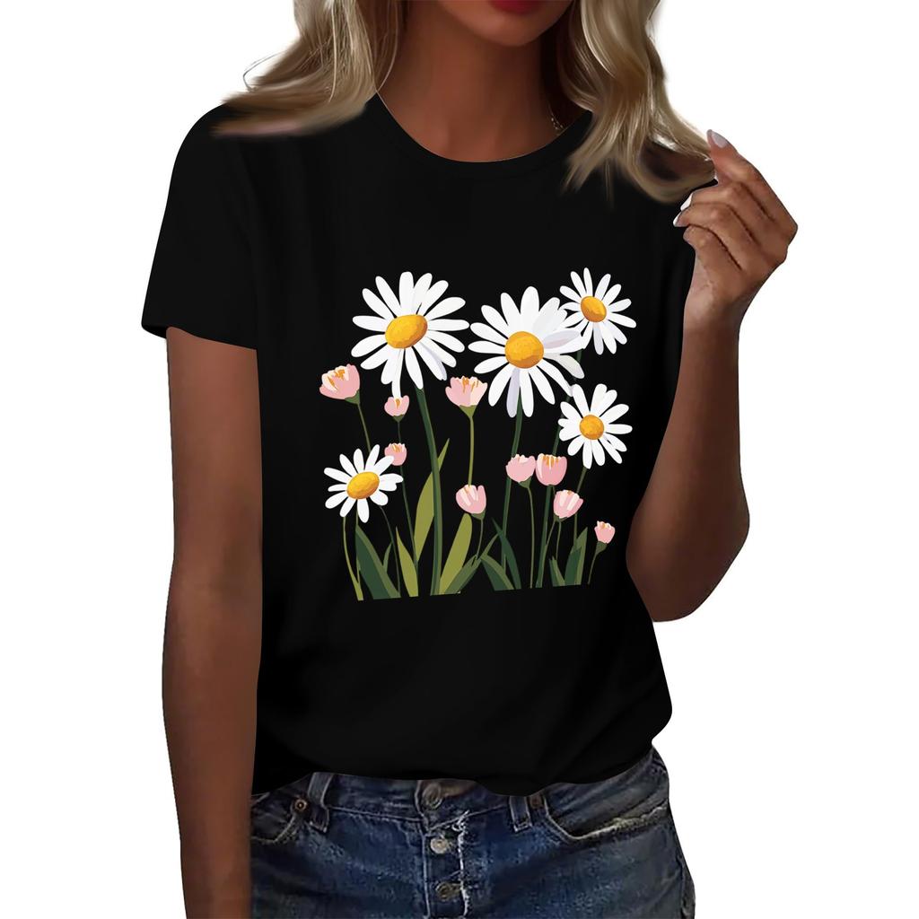 Женская мода повседневная футболка с круглым вырезом и короткими рукавами, топ, футболка, топ