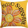 1pc Hello Sunshine Floral Yellow Throw Pillow Cover, 18 X 18 Inch Cushion Case Decor