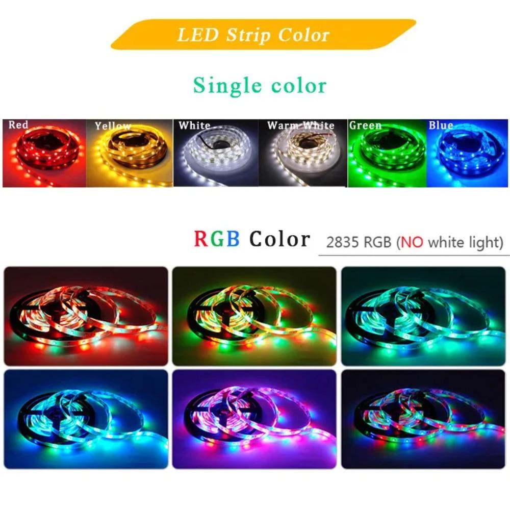 Светодиодная лента 5M SMD2835 12V Белый теплый красный зеленый синий RGB светодиодная водонепроницаемая гибкая лампа лента для декора комнаты