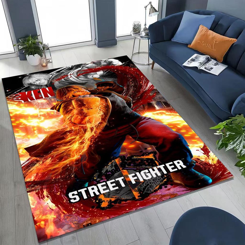Ретро Коврик с персонажами игры Street Fighter 6, мультяшный коврик с Чун-Ли для спальни, гостиной, дивана, домашний коврик для входной двери, декор, нескользящий коврик для пола