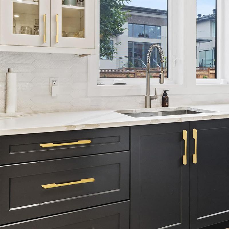 6 шт. Ручки для шкафов из алюминиевого сплава, песочно-золотые, ручки для шкафов и ящиков, мебельная фурнитура с крепежными винтами