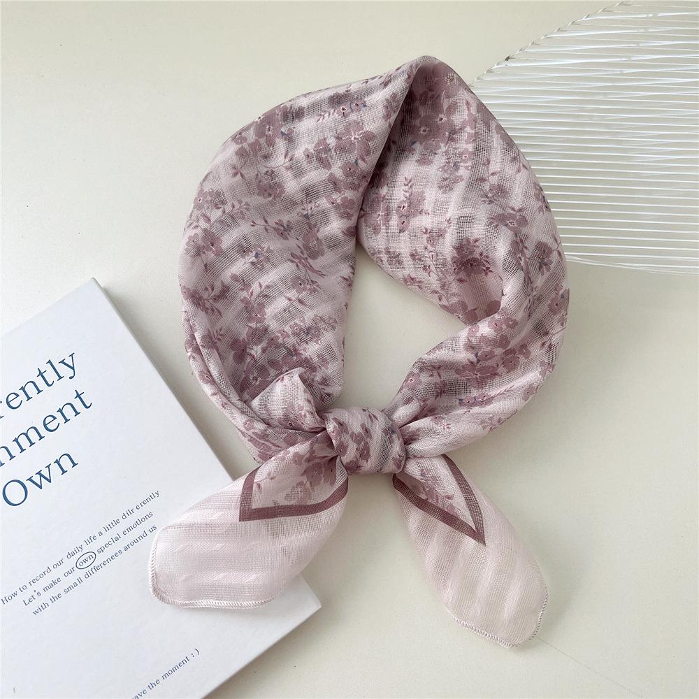 Маленький квадратный шарф из хлопка и льна, шелковый шарф, женский, весна и осень, новый стиль, художественный и универсальный, модный, темпераментный шарф-повязка на голову