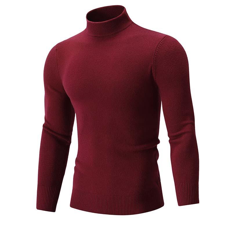 Men S Half Turtleneck Knit Sweater Solid Color Casual Spring Autumn