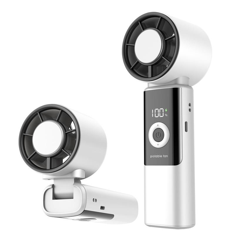 Portable Foldable Mini Handheld Fan with High-Speed Turbine and Semiconductor Cooling for 2026 Outdoor Use