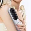 Dual-Function Operation Electric Hair Straightener Brush USB Charging Hair Brush Gift Women